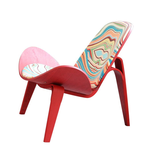 MP Shell Chair - Classic Lounge Chair | Reading Chair in Fabric - Lips Graffiti