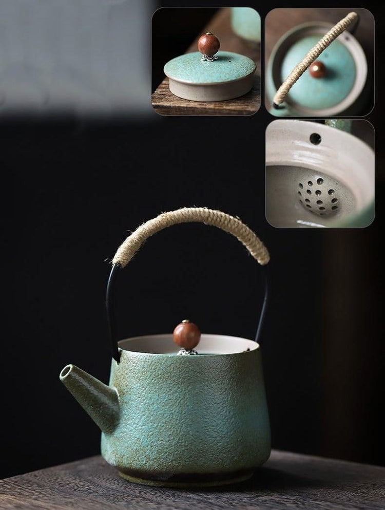 Japanese-style Ceramic Teapot Candle Tea Warmer Set - mokupark.com