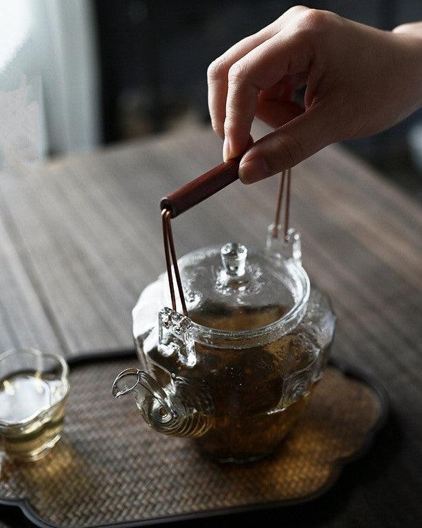 Japanese-style Heat-resistant Glass Handmade Hammer Pattern Small Teapot - mokupark.com