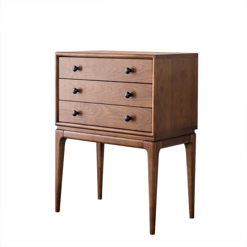 Hiroko - Living Room Ash Wood Three-story Drawer Cabinet - mokupark.com