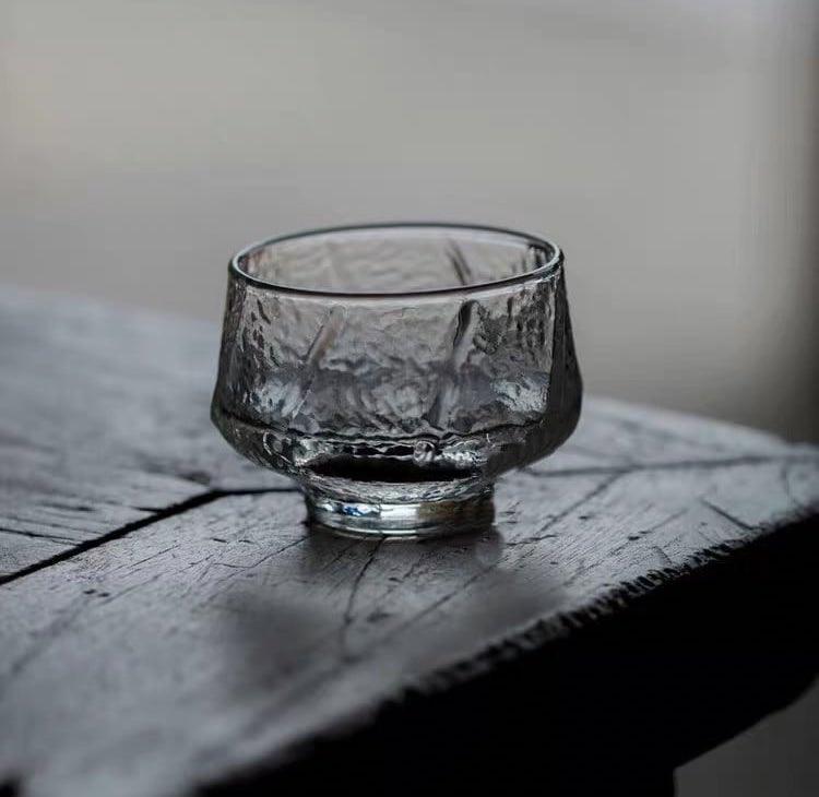 Japanese-style Handmade Hammer Pattern Smelling Small Glass Teacup - 6 pcs - mokupark.com