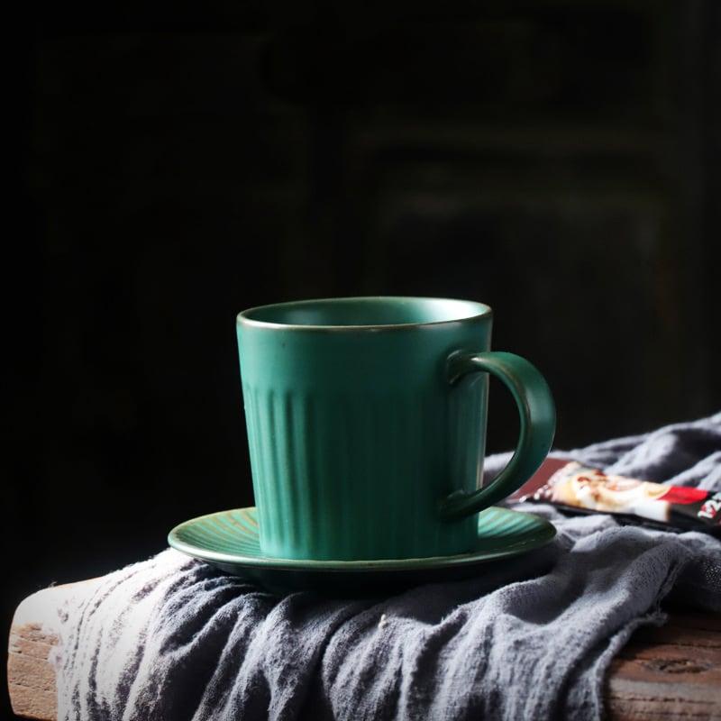 Ceramic Classic Coffee Cup & Saucer Set | Gourd Mug Set - mokupark.com