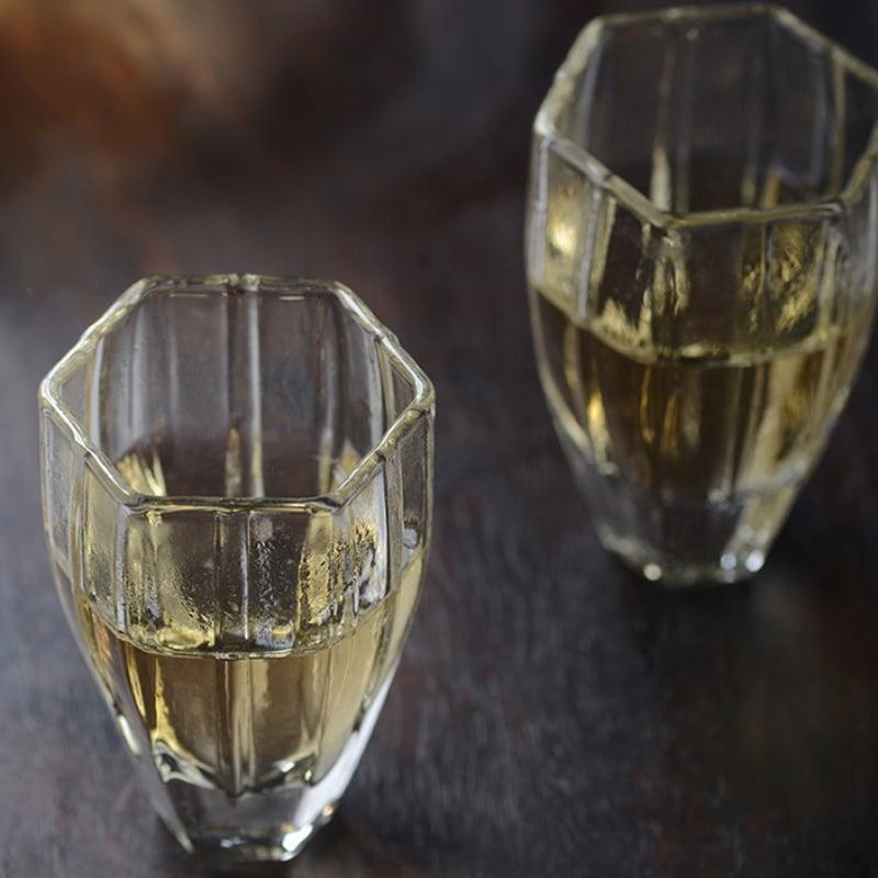 Japanese High Temperature Resistant Diamond-shaped Small Glass Tea Cup - 6 pcs - mokupark.com