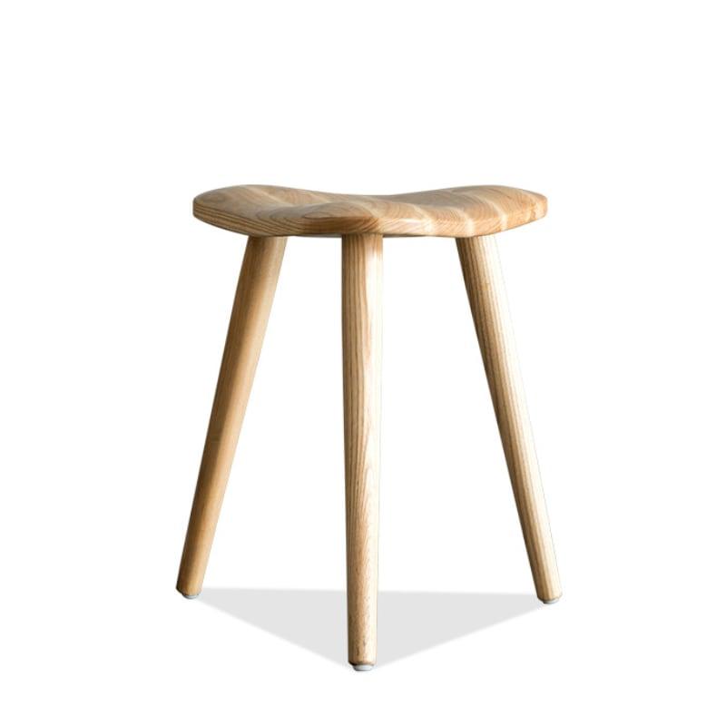 Tetsu - Wooden color Solid Ash Wood Triangle Stool - mokupark.com