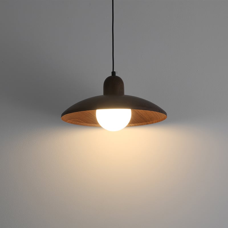 300mm Woodgrain Orb Pendant Light