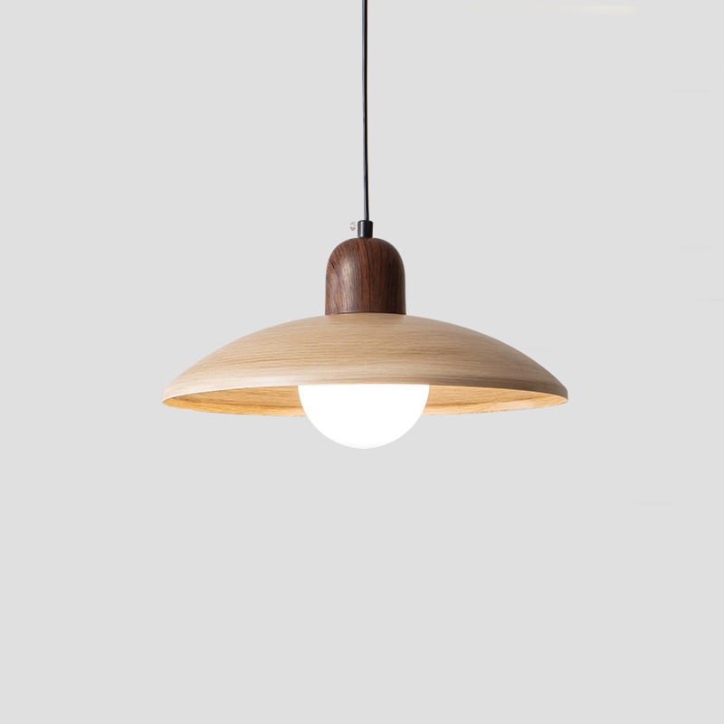 300mm Woodgrain Orb Pendant Light