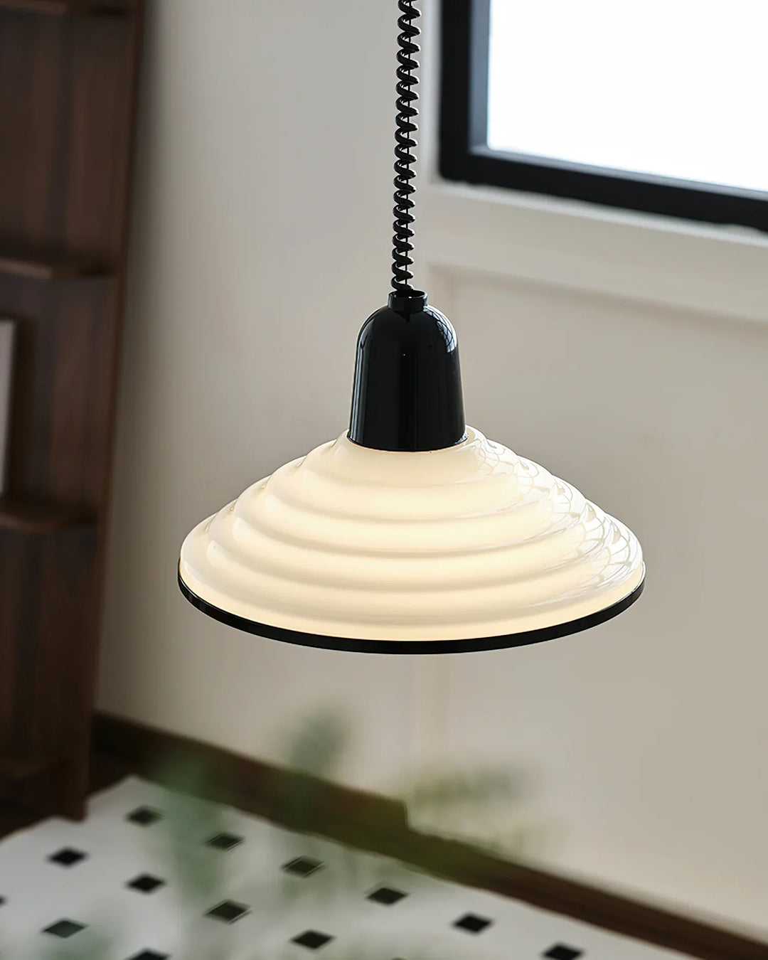 350mm Disc Glass Retractable Pendant