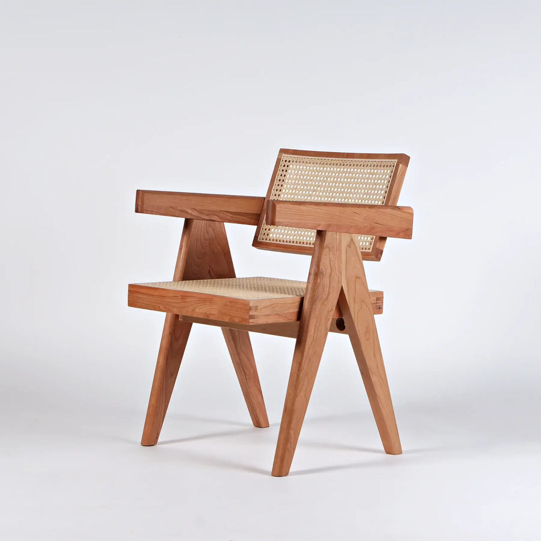 Akai Rika - Solid Wood & Rattan Armchair | Reading Chair 80