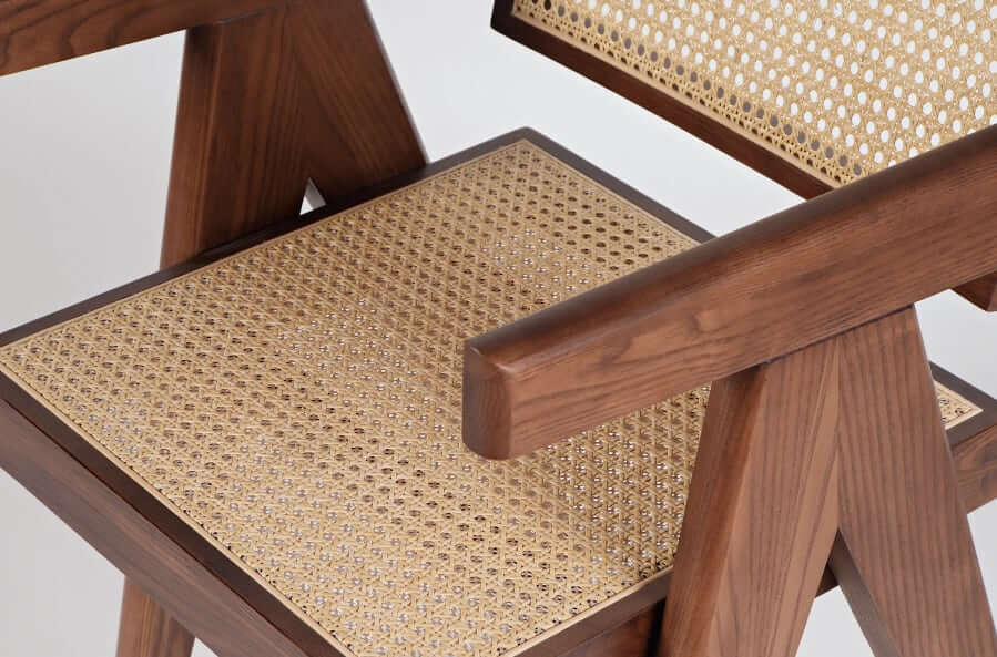 Akai Rika - Solid Wood & Rattan Armchair | Reading Chair 80