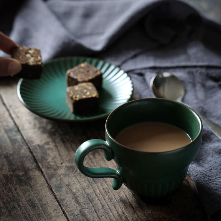 Ceramic Gourd Coffee Cup & Saucer Set | Gourd Mug Set - mokupark.com