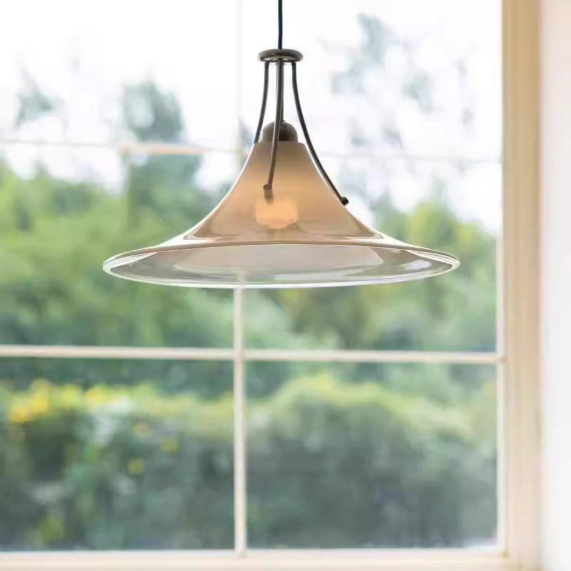 Foggy Glass Horn Pendant Light