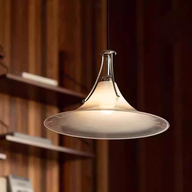 Foggy Glass Horn Pendant Light