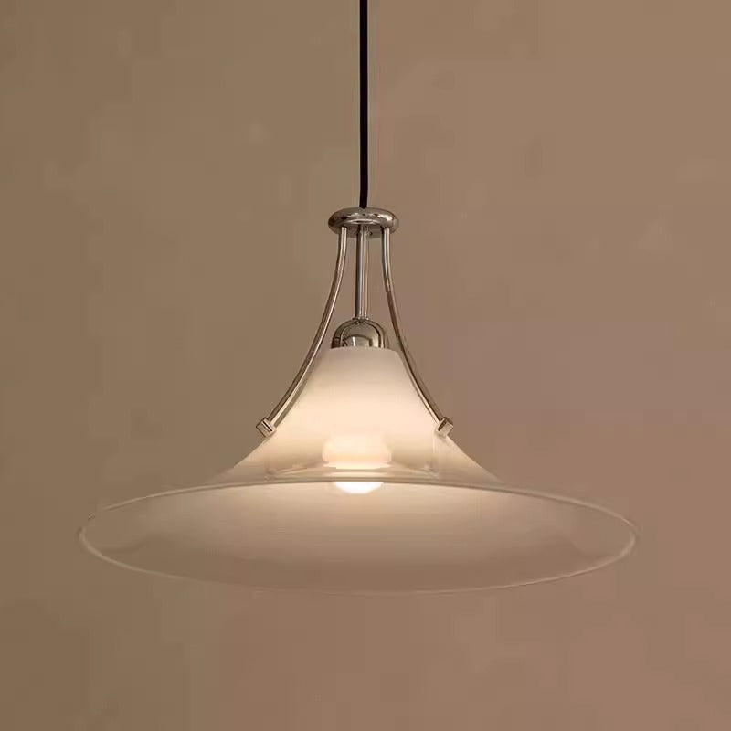 Foggy Glass Horn Pendant Light
