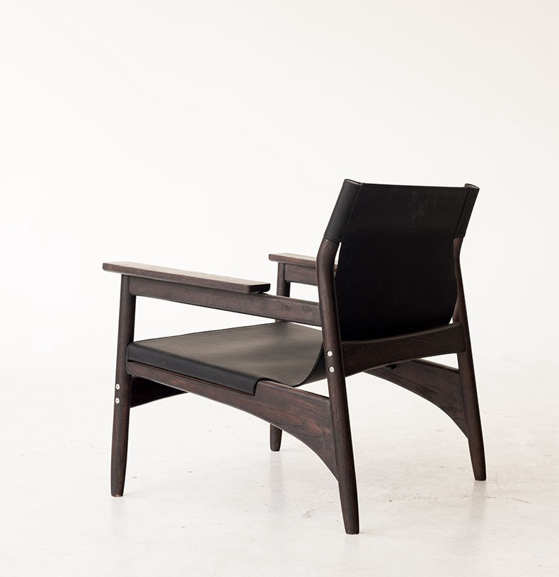 Kazue - Solid Ash Wood & Microfiber Leather Armchair ｜ Reading Chair