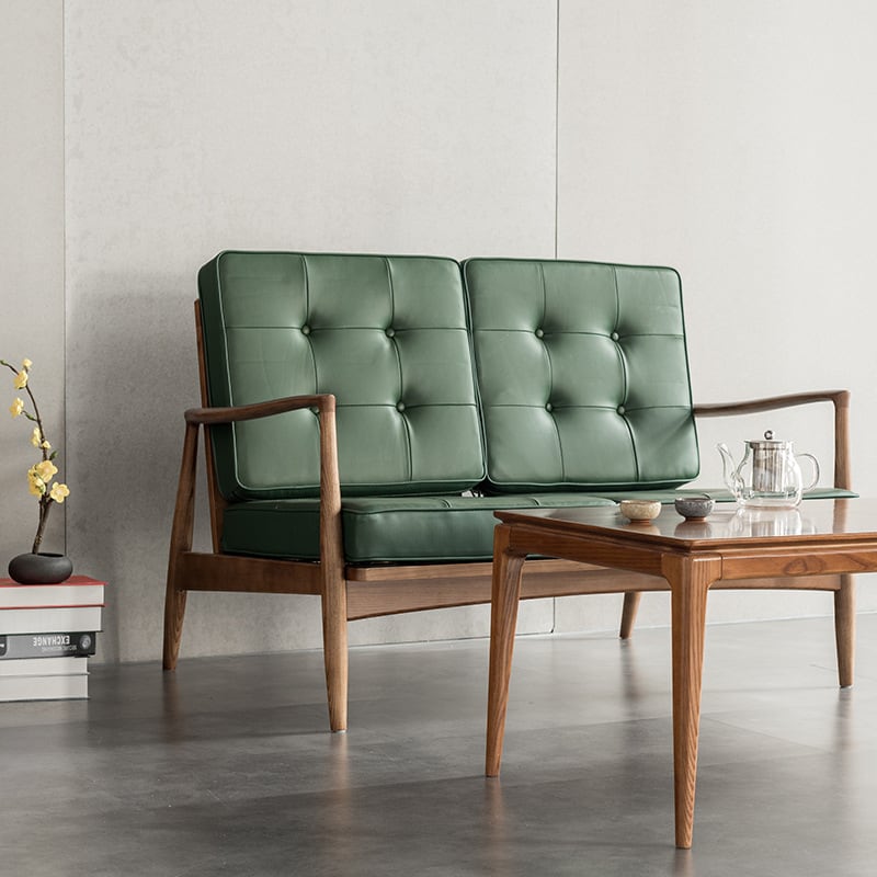 Danmer - Solid Ash Wood & Leather Armchair ｜ Reading Chair