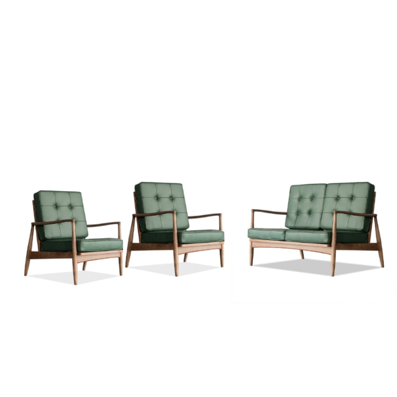 Danmer - Solid Ash Wood & Leather Armchair ｜ Reading Chair