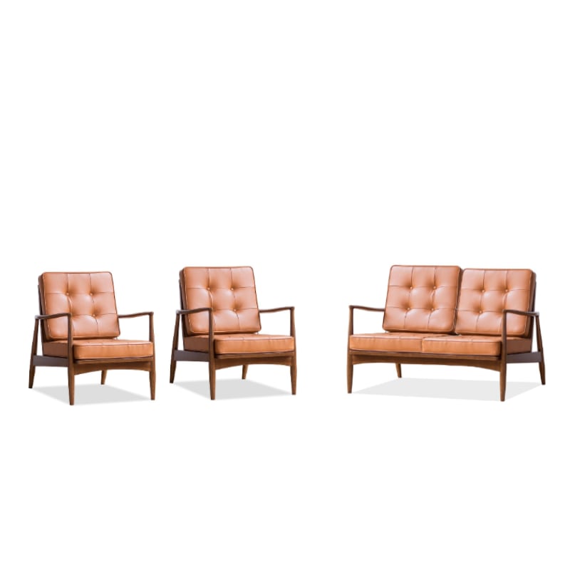 Danmer - Solid Ash Wood & Leather Armchair ｜ Reading Chair