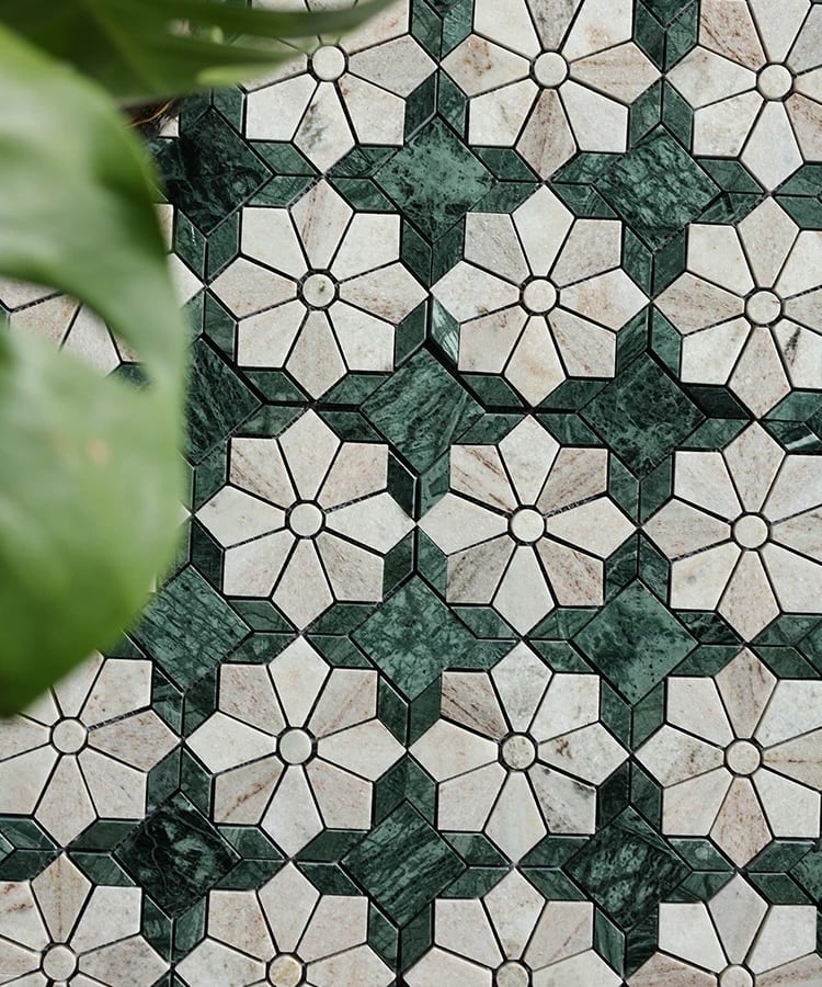 Malachite Bloom Marble Mosaic Tile