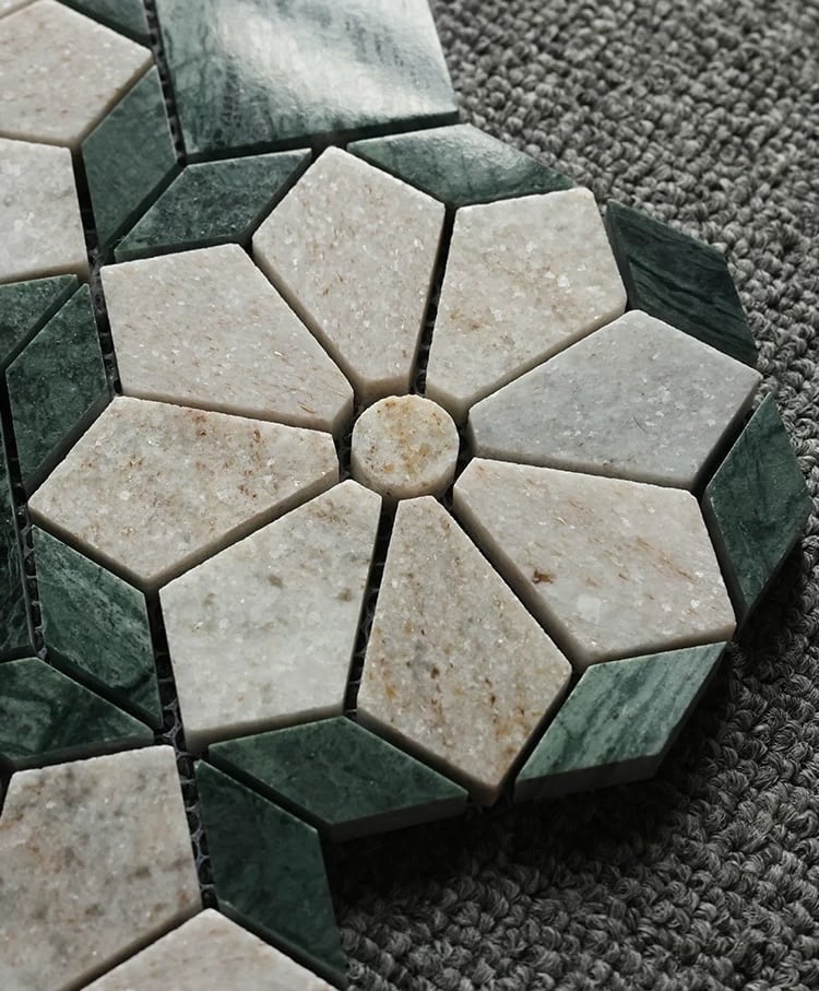 Malachite Bloom Marble Mosaic Tile