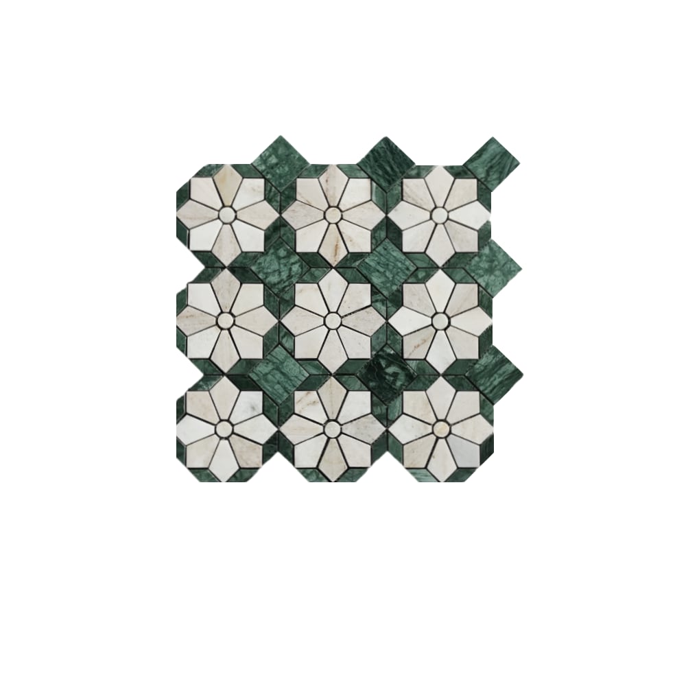 Malachite Bloom Marble Mosaic Tile