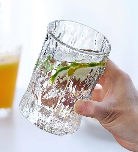 Japanese Tree Pattern Hammer Pattern Glass Water Cup - 4 pcs - mokupark.com