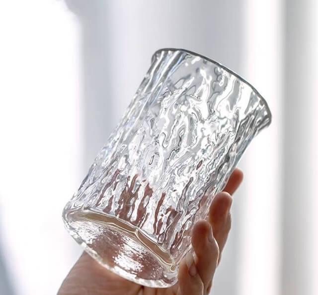 Japanese Tree Pattern Hammer Pattern Glass Water Cup - 4 pcs - mokupark.com