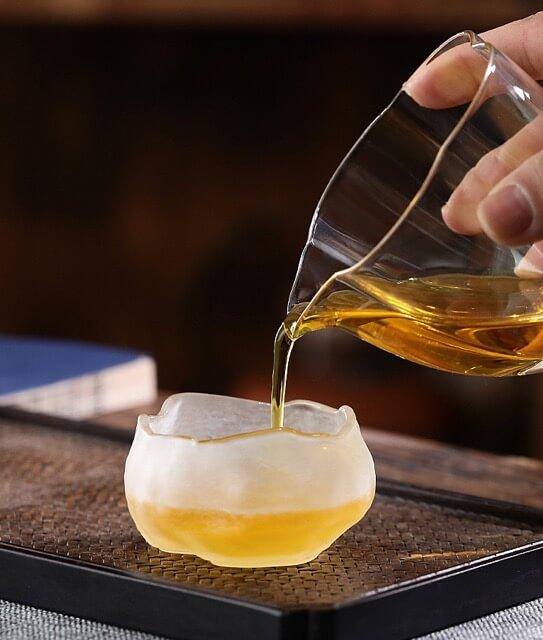 Japanese Thick Hammer Pattern Small Glass Teacup - 6 pcs - mokupark.com