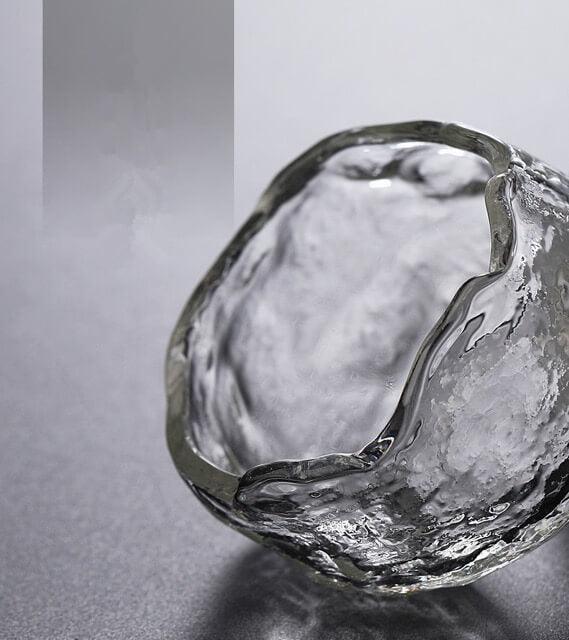 Japanese Thick Hammer Pattern Small Glass Teacup - 6 pcs - mokupark.com