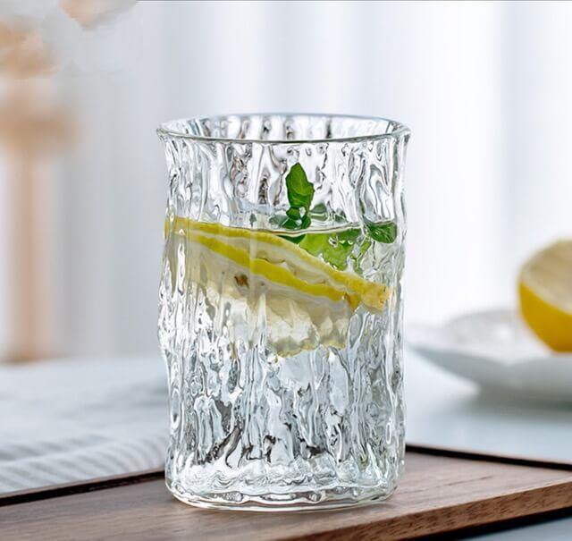 Japanese Tree Pattern Hammer Pattern Glass Water Cup - 4 pcs - mokupark.com