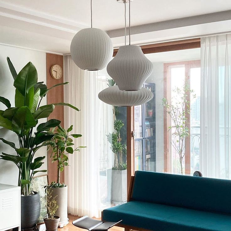 Pear Bubble Silk Pendant Light