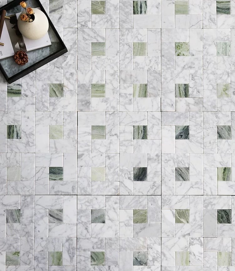 Snow Jade Marble Mosaic Tile