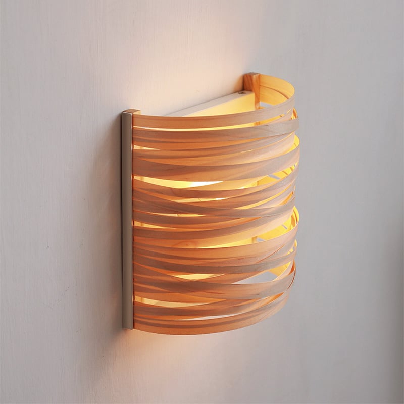 Cross Wood & Rattan Sconce
