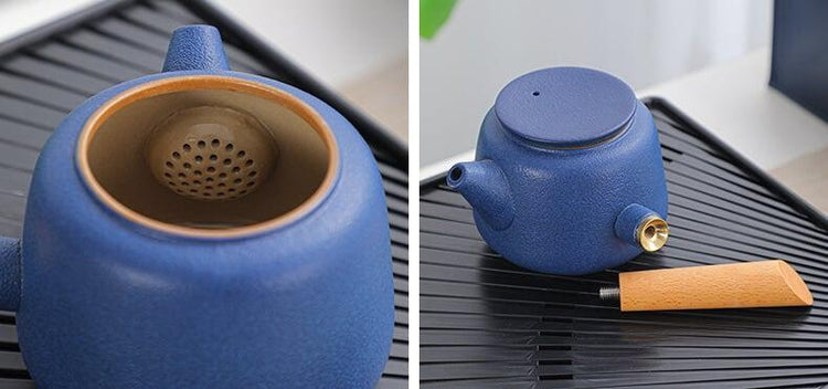 Black Pottery Travel Tea Set - 8pcs - mokupark.com
