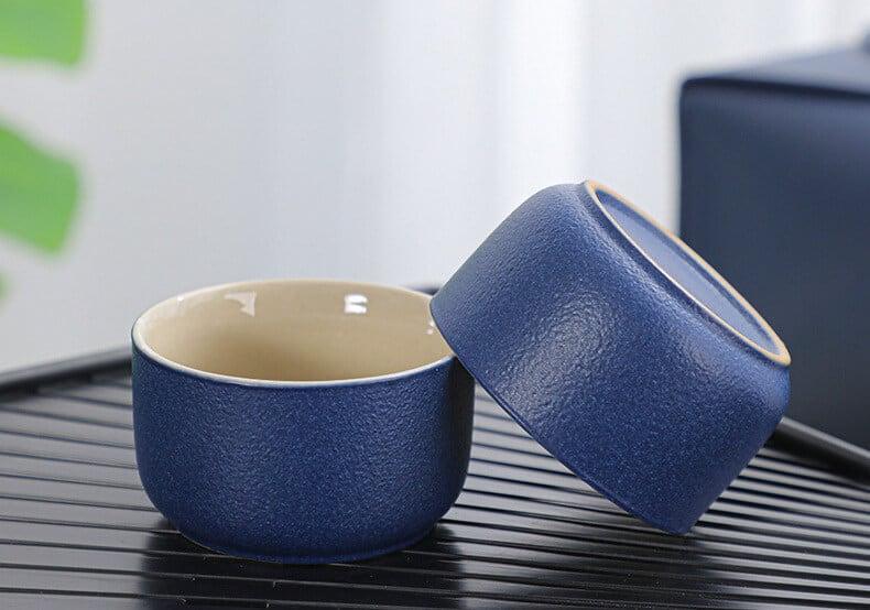 Black Pottery Travel Tea Set - 8pcs - mokupark.com