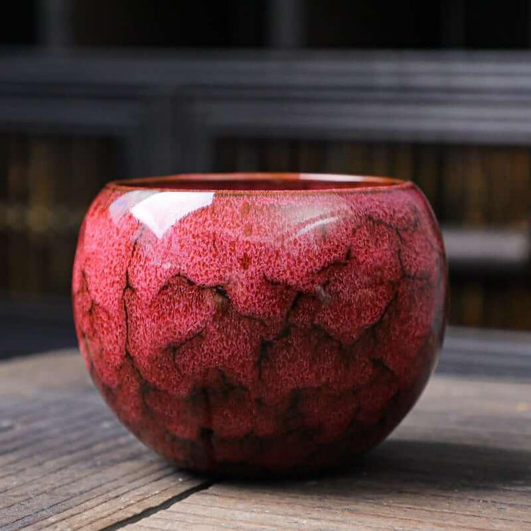 Colorful Cellar Glaze Chinese Tea Cup | Ceramic Dragon Egg Cup - mokupark.com