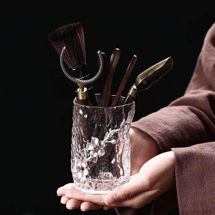 Glass & Solid Wood Tea Ceremony Six Gentlemen Tea Accessories Set - mokupark.com