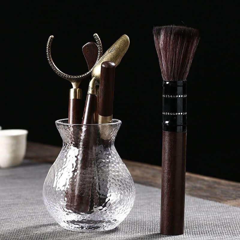 Glass & Solid Wood Tea Ceremony Six Gentlemen Tea Accessories Set - mokupark.com