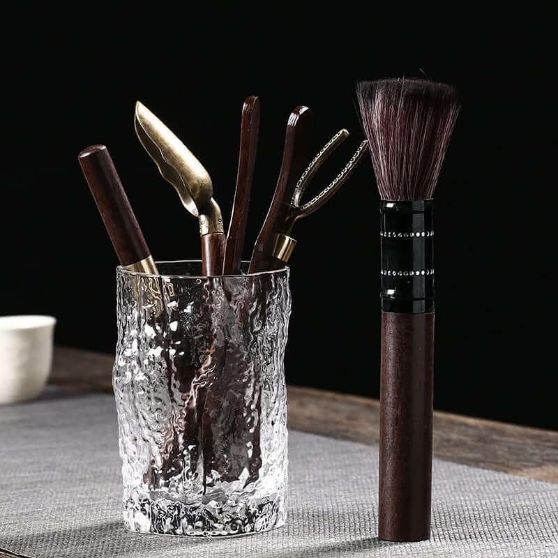 Glass & Solid Wood Tea Ceremony Six Gentlemen Tea Accessories Set - mokupark.com