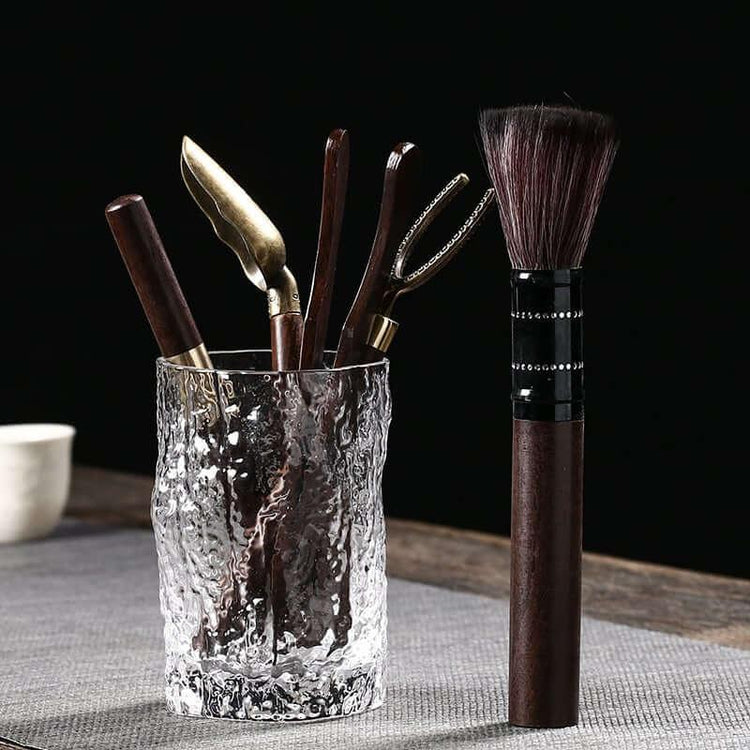 Glass & Solid Wood Tea Ceremony Six Gentlemen Tea Accessories Set - mokupark.com