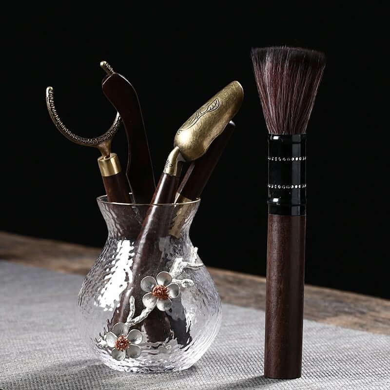 Glass & Solid Wood Tea Ceremony Six Gentlemen Tea Accessories Set - mokupark.com