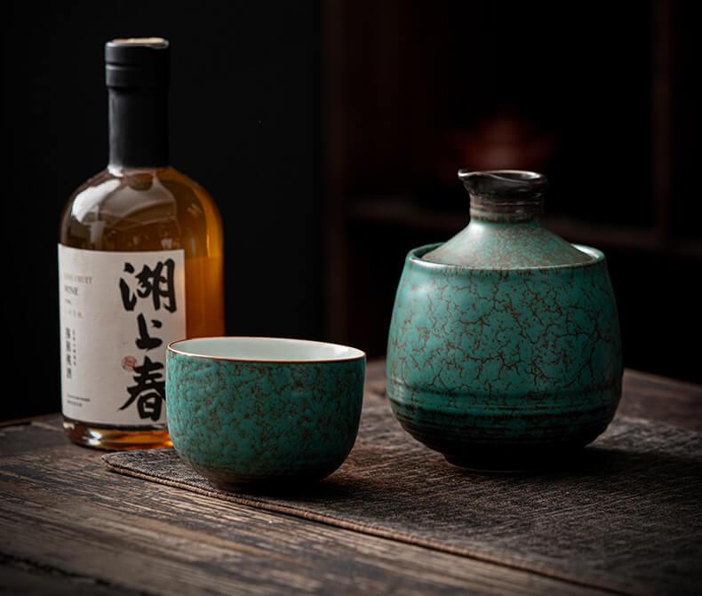 Japanese Style Warm Sake Ware Ceramic Sake Set - 3 pcs - mokupark.com