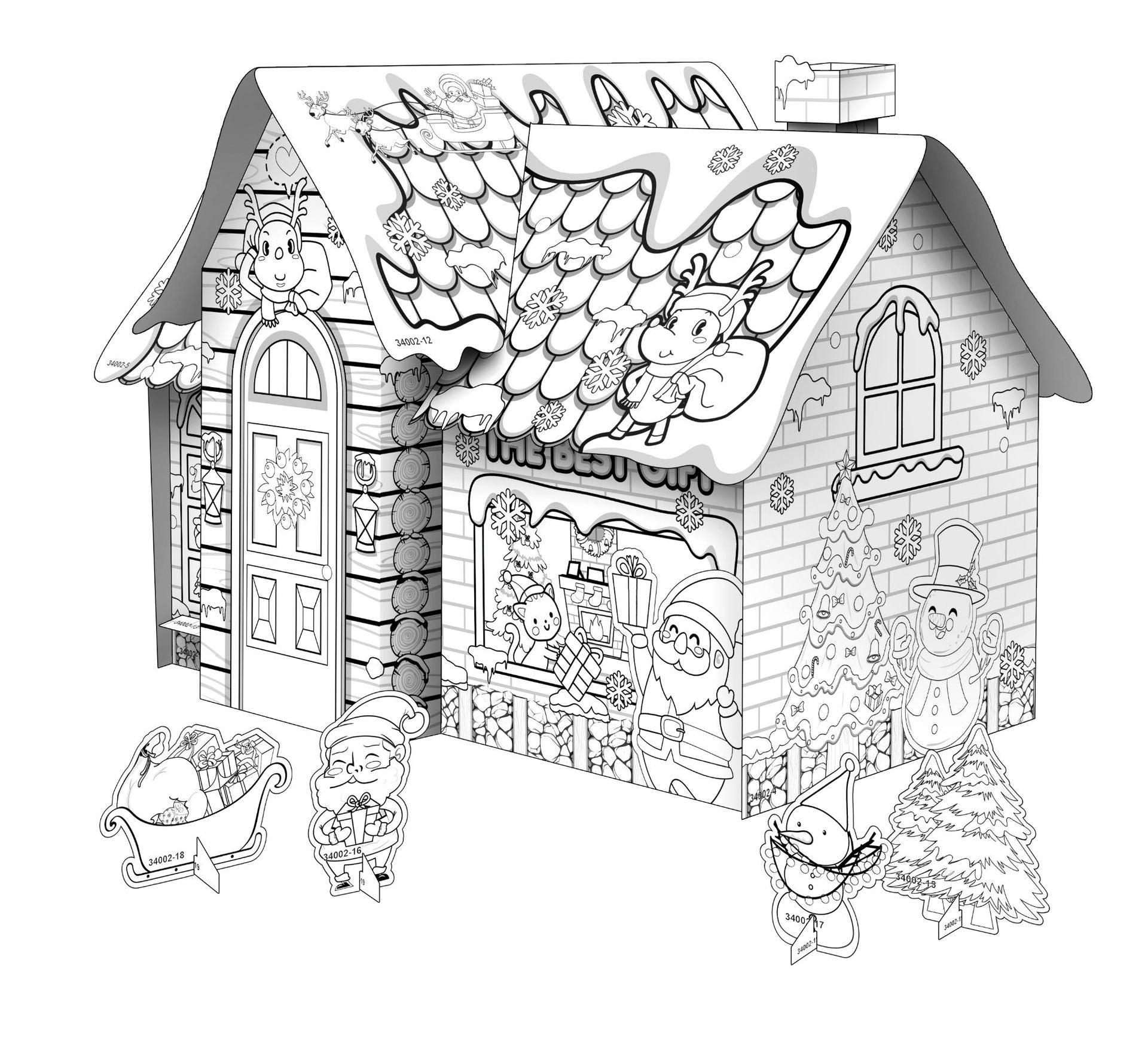 Mini DIY Doodle Cardboard World-Christmas House - Moku Park