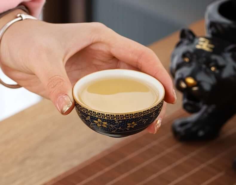 Semi Automatic Tiger Ceramic Kung Fu Tea Set - 9 pcs - mokupark.com