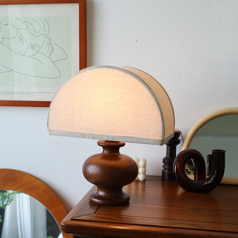 Ayumi - Irving Table Lamp Ash Wood White Linen