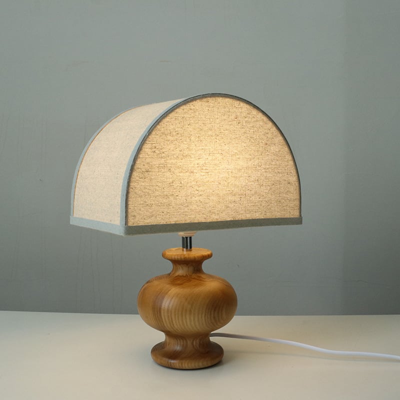 Ayumi - Irving Table Lamp Ash Wood White Linen