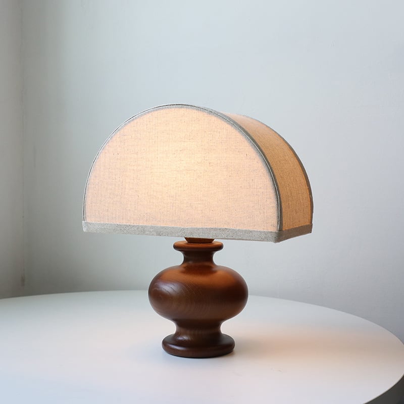 Ayumi - Irving Table Lamp Ash Wood White Linen